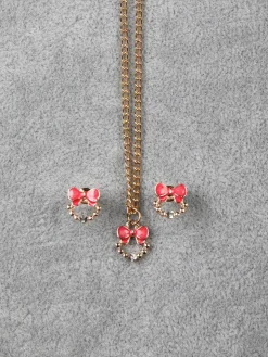 Solada Parure bimba collana e orecchini fiocco