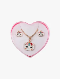 Solada Parure bimba orecchini e collana gatto