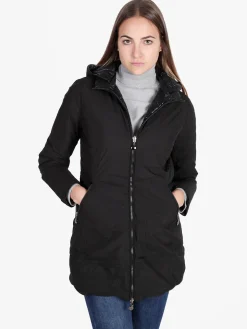 Solada Piumino donna lungo reversibile con cappuccio - panna