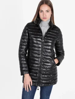 Solada Piumino donna lungo reversibile con cappuccio - panna