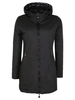 Solada Piumino donna lungo reversibile con cappuccio - panna