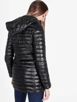 Solada Piumino donna lungo reversibile con cappuccio - panna