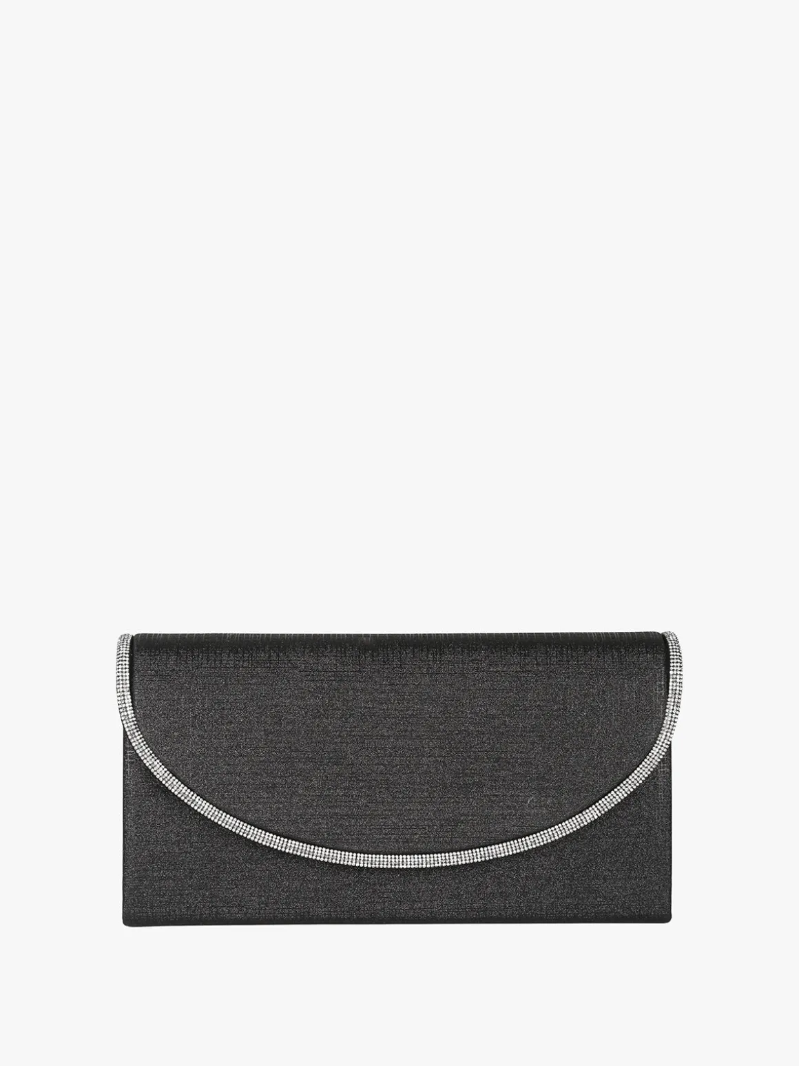 Solada Pochette donna glitter con profilo di strass - nero