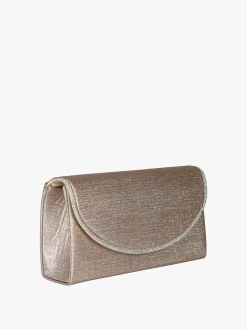 Solada Pochette donna glitter con profilo di strass - champagne