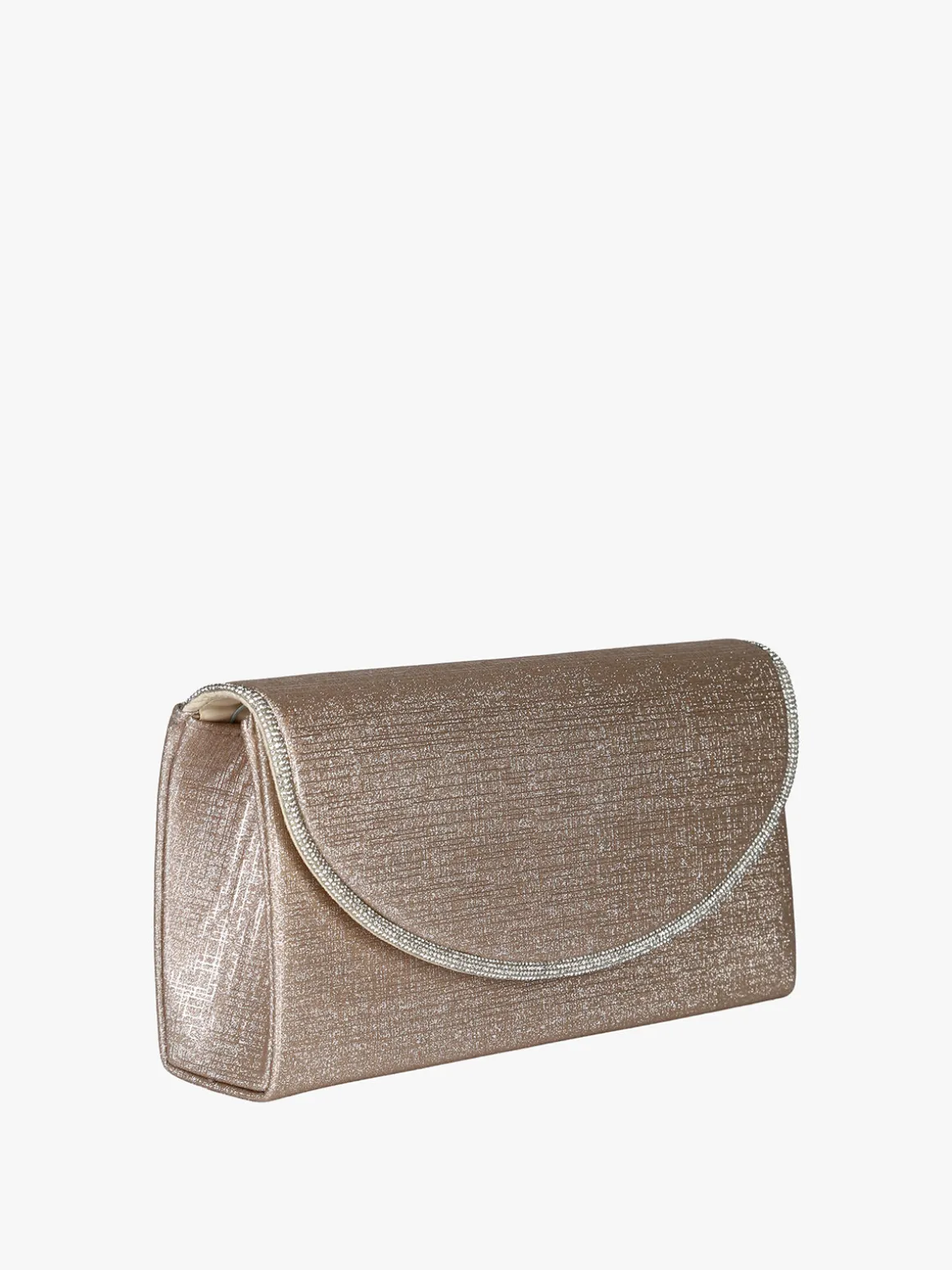 Solada Pochette donna glitter con profilo di strass - champagne