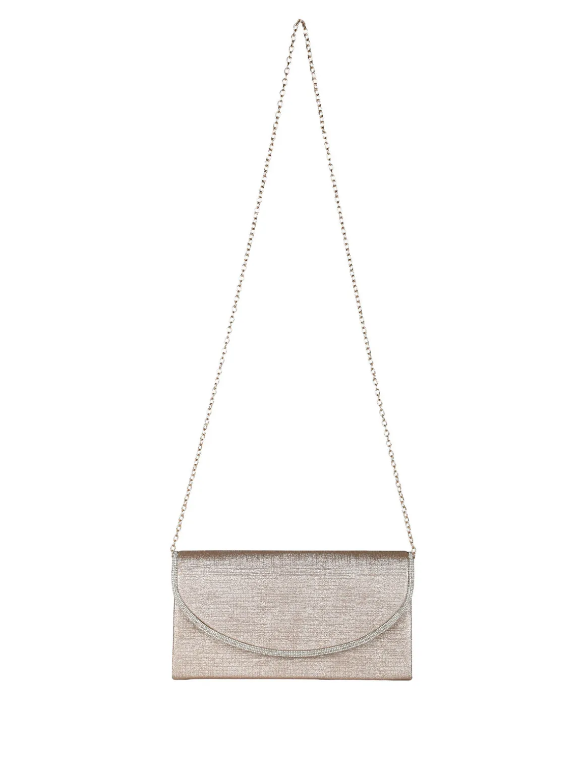 Solada Pochette donna glitter con profilo di strass - champagne