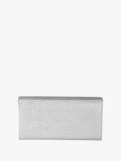 Solada Pochette donna glitter con profilo di strass - argento