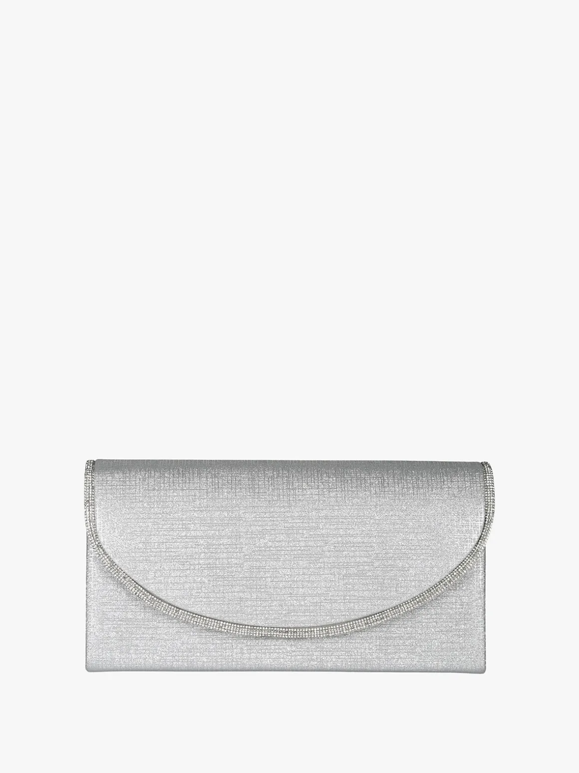 Solada Pochette donna glitter con profilo di strass - argento