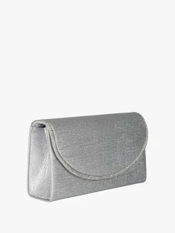 Solada Pochette donna glitter con profilo di strass - argento