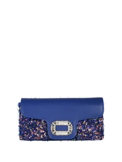 Solada Pochette gioiello da donna con paillettes - blu