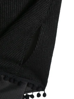 Solada Poncho da bambina con cappuccio e bordo in ecopelliccia