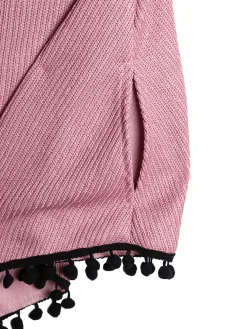 Solada Poncho da bambina con cappuccio e bordo in ecopelliccia