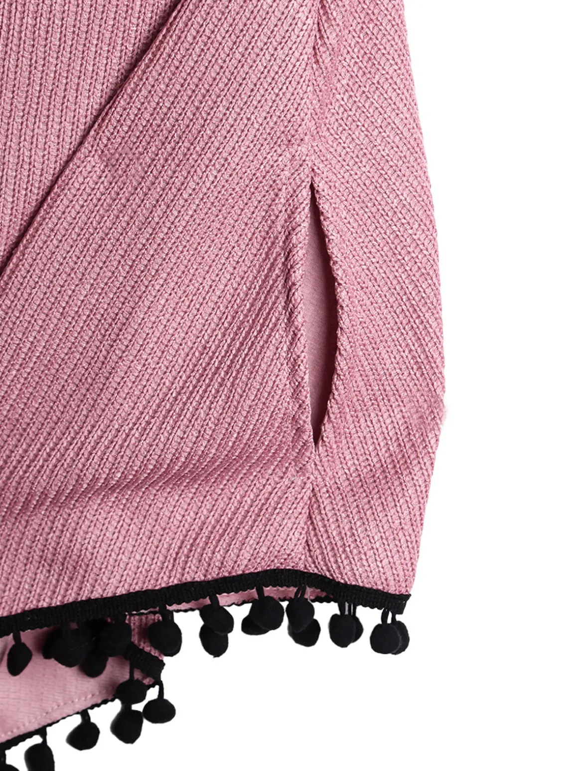 Solada Poncho da bambina con cappuccio e bordo in ecopelliccia
