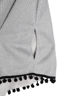 Solada Poncho da bambina con cappuccio e bordo in ecopelliccia
