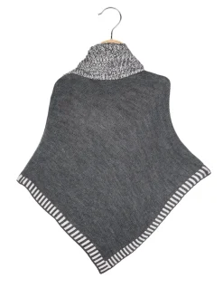 Solada Poncho da bambina in maglia con collo dolcevita
