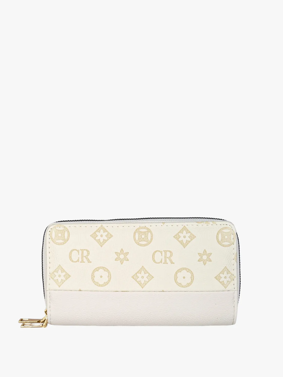 Solada Portafoglio da donna con stampa monogramma e doppia tasca - beige