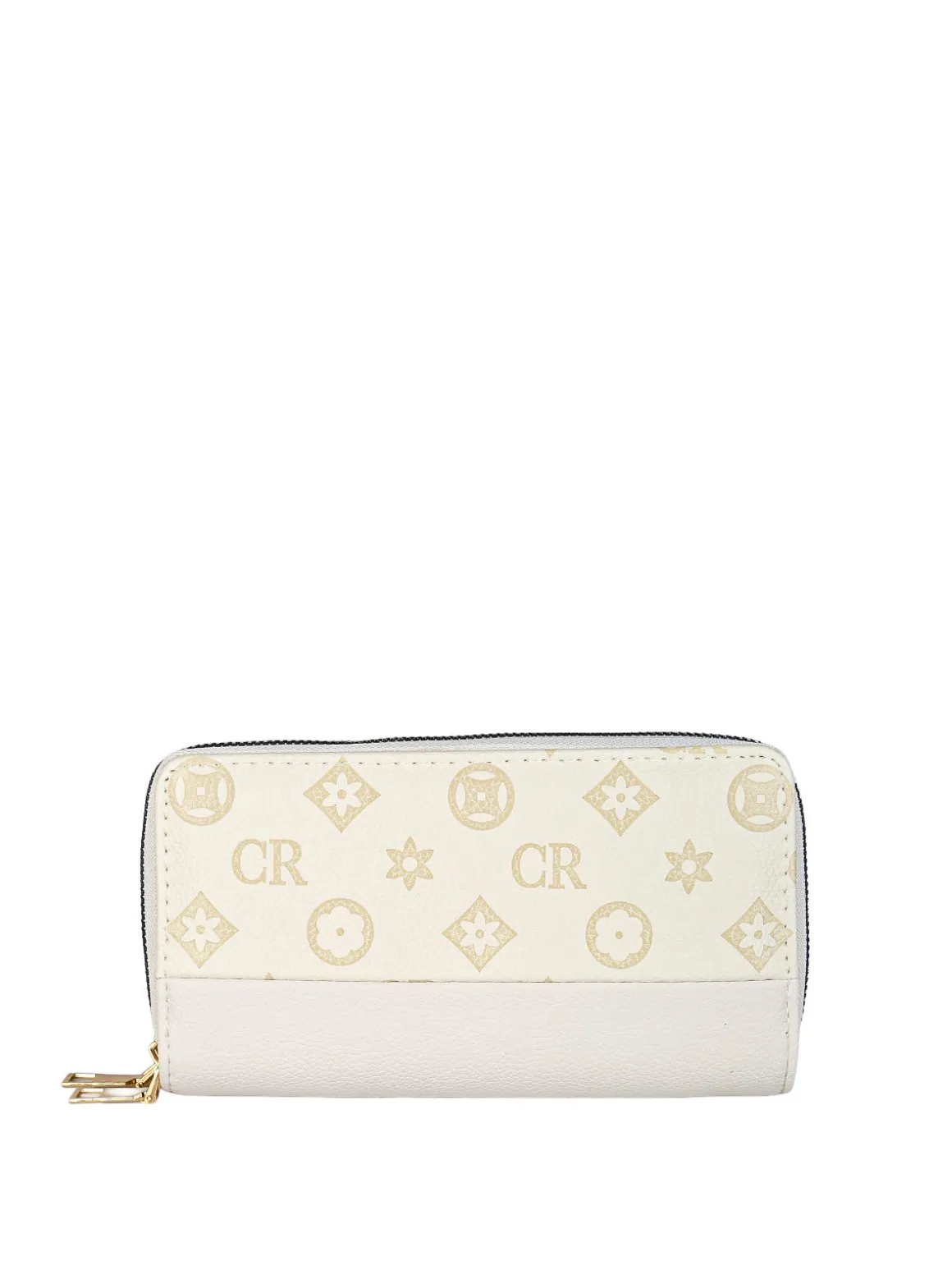 Solada Portafoglio da donna con stampa monogramma e doppia tasca - beige