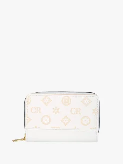 Solada Portafoglio da donna con stampa monogramma - bianco
