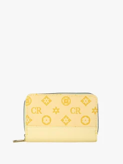 Solada Portafoglio da donna con stampa monogramma - giallo