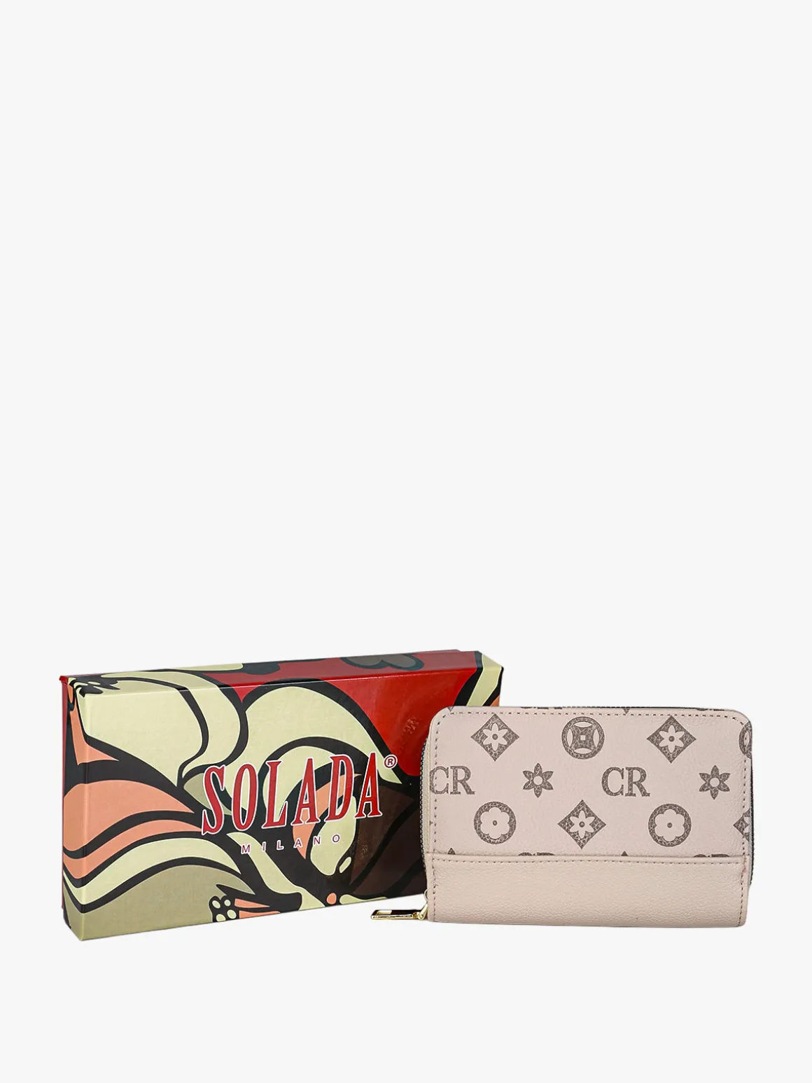 Solada Portafoglio da donna con stampa monogramma - khaki