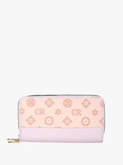 Solada Portafoglio da donna con stampa monogramma e doppia tasca - rosa