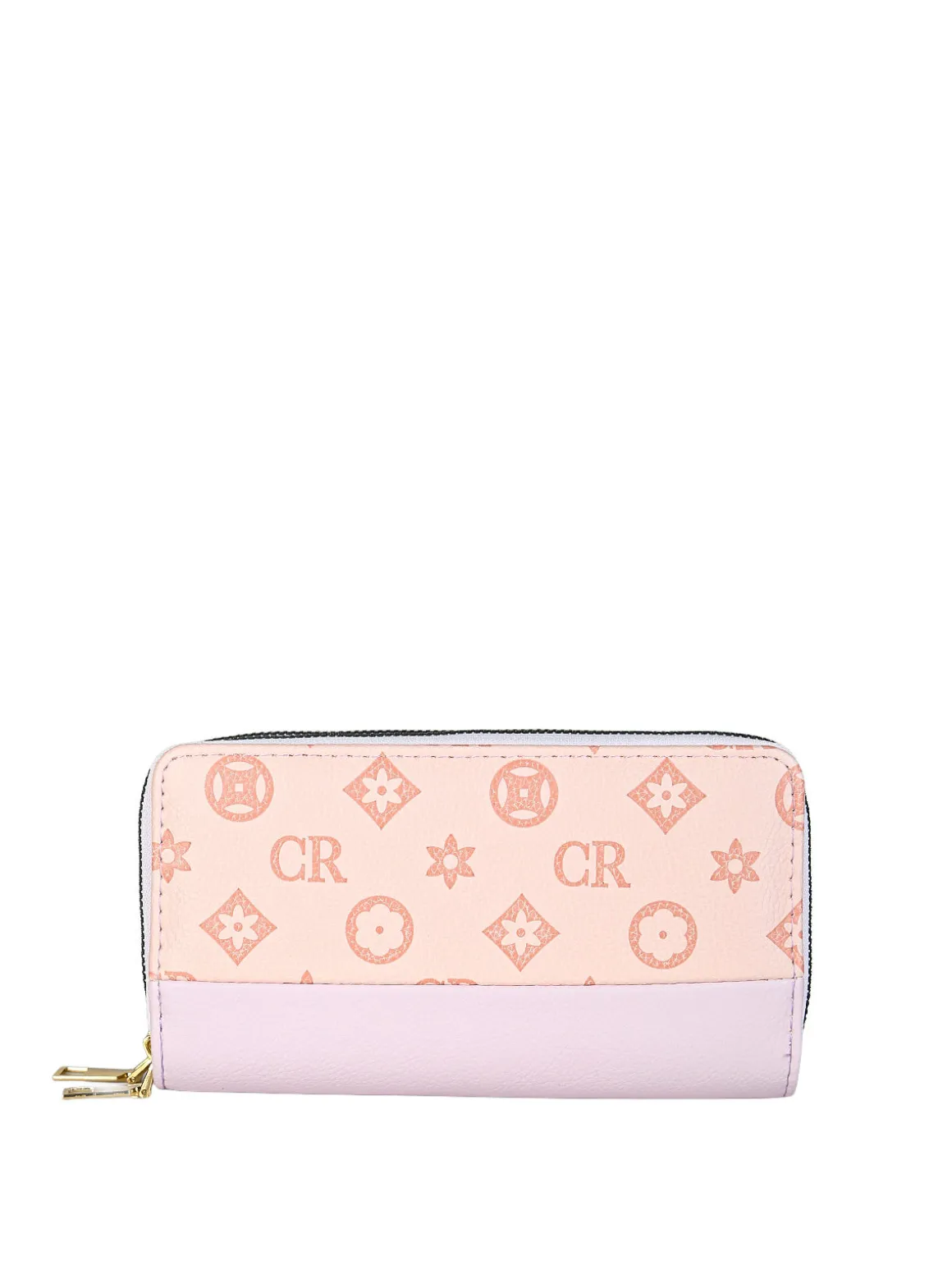 Solada Portafoglio da donna con stampa monogramma e doppia tasca - rosa