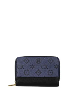 Solada Portafoglio da donna con stampa monogramma - nero