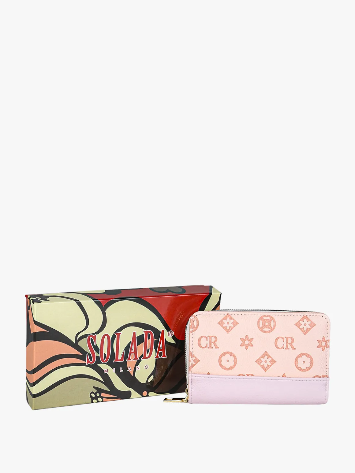 Solada Portafoglio da donna con stampa monogramma - rosa