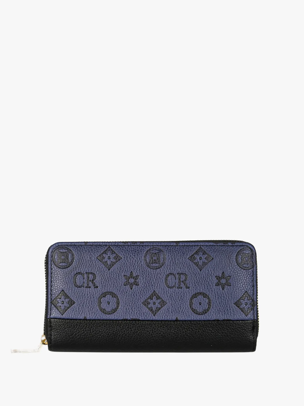 Solada Portafoglio donna con stampa monogramma e zip - nero