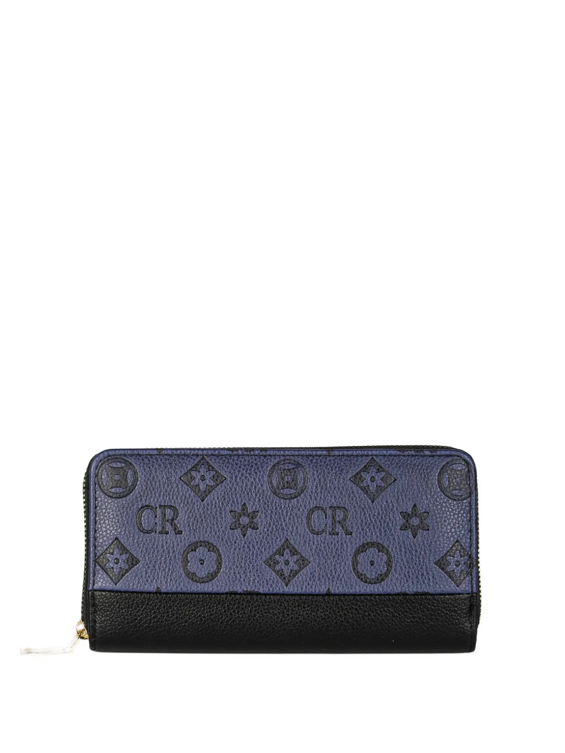 Solada Portafoglio donna con stampa monogramma e zip - nero