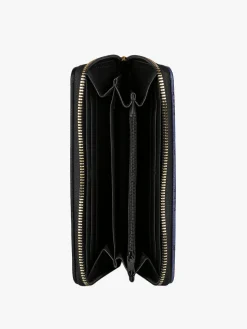 Solada Portafoglio donna con stampa monogramma e zip - nero