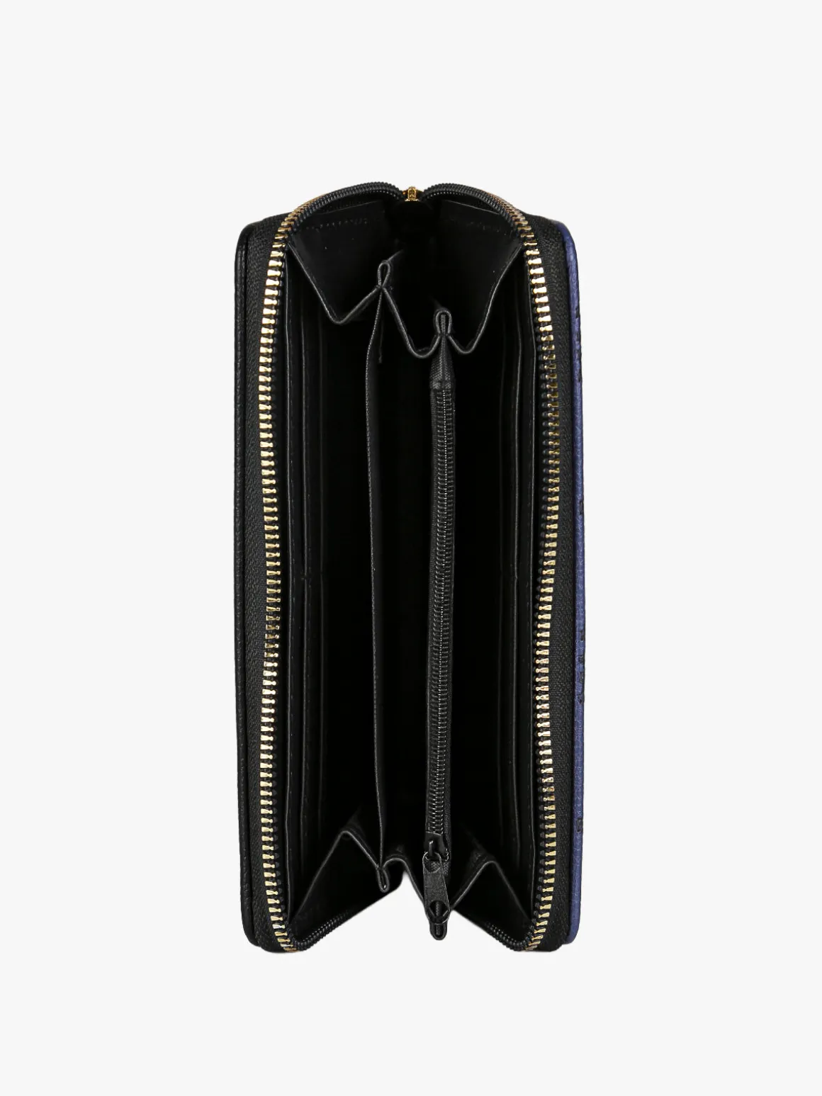 Solada Portafoglio donna con stampa monogramma e zip - nero
