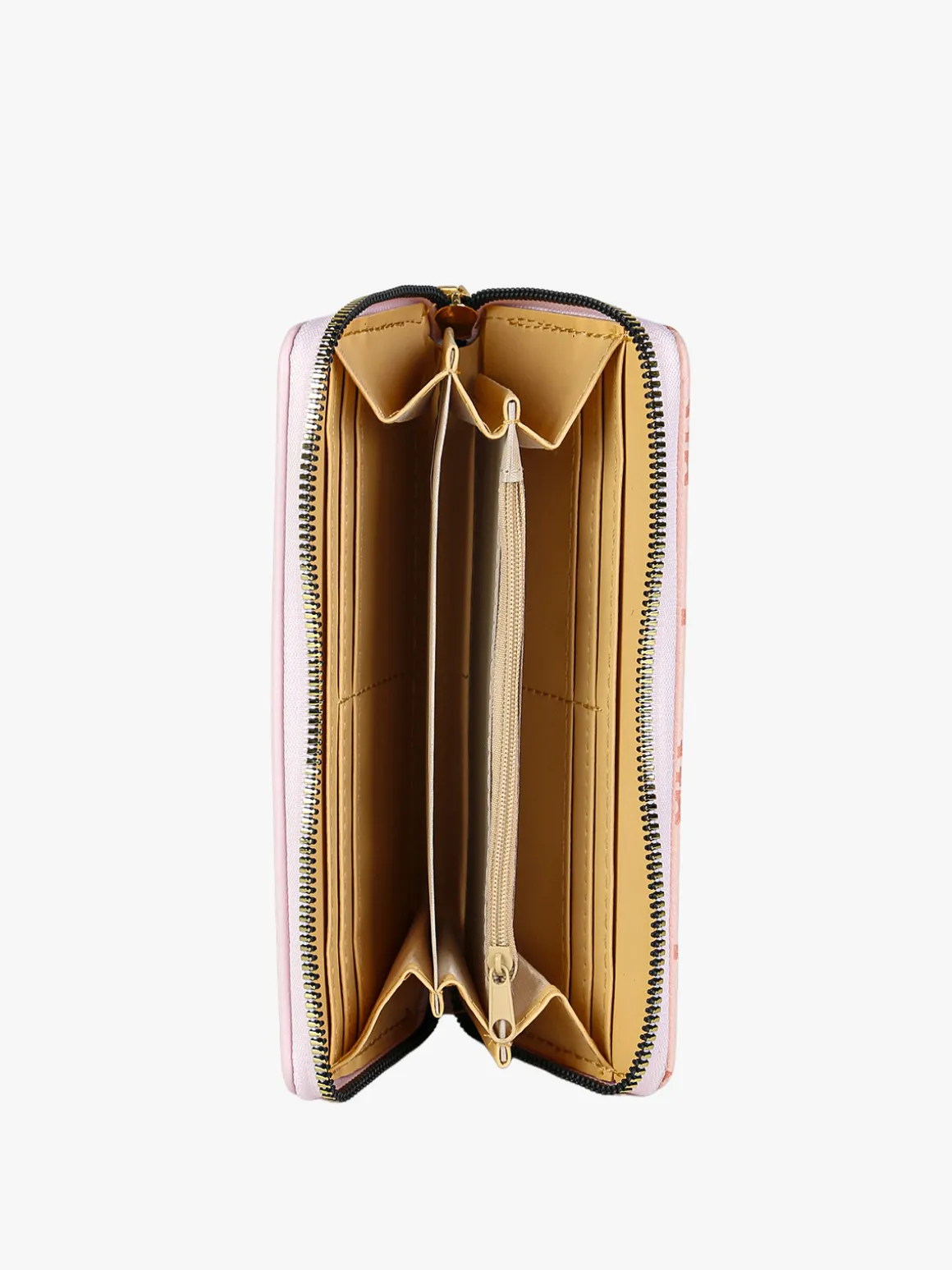 Solada Portafoglio donna con stampa monogramma e zip - rosa