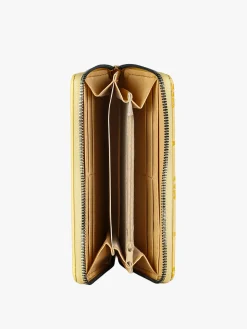 Solada Portafoglio donna con stampa monogramma e zip - giallo