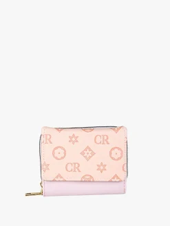 Solada Portafoglio mini da donna con stampa monogramma - rosa