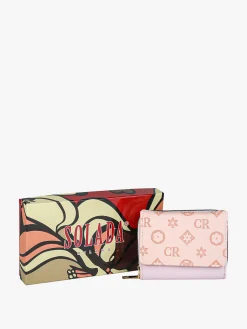Solada Portafoglio mini da donna con stampa monogramma - rosa