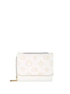 Solada Portafoglio mini da donna con stampa monogramma - bianco