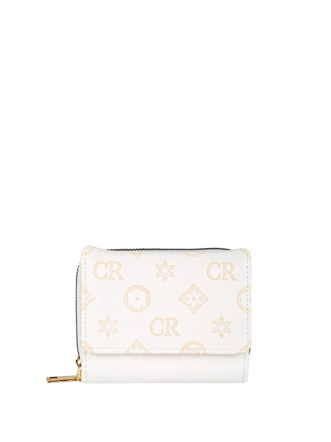 Solada Portafoglio mini da donna con stampa monogramma - bianco