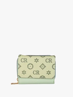 Solada Portafoglio mini da donna con stampa monogramma - pistacchio