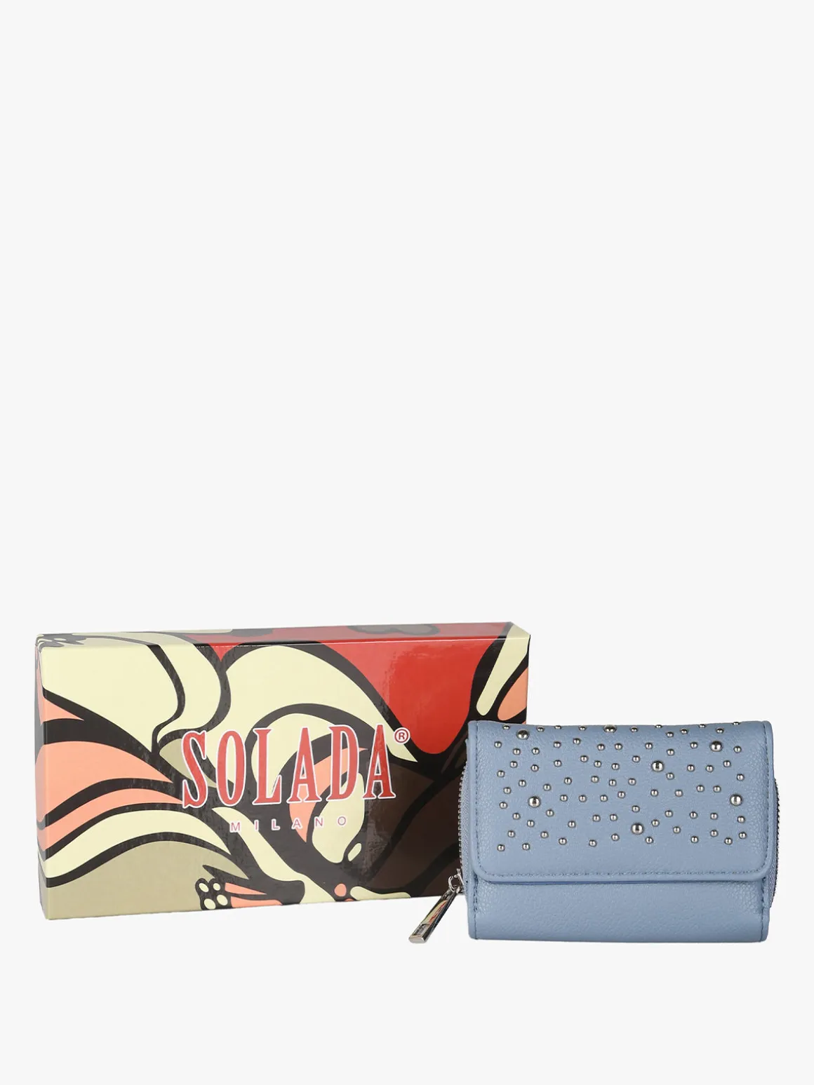 Solada Portafoglio mini da donna con borchie - blu