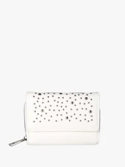 Solada Portafoglio mini da donna con borchie - bianco
