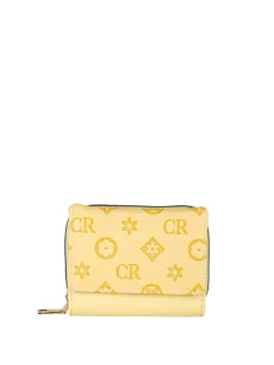 Solada Portafoglio mini da donna con stampa monogramma - giallo