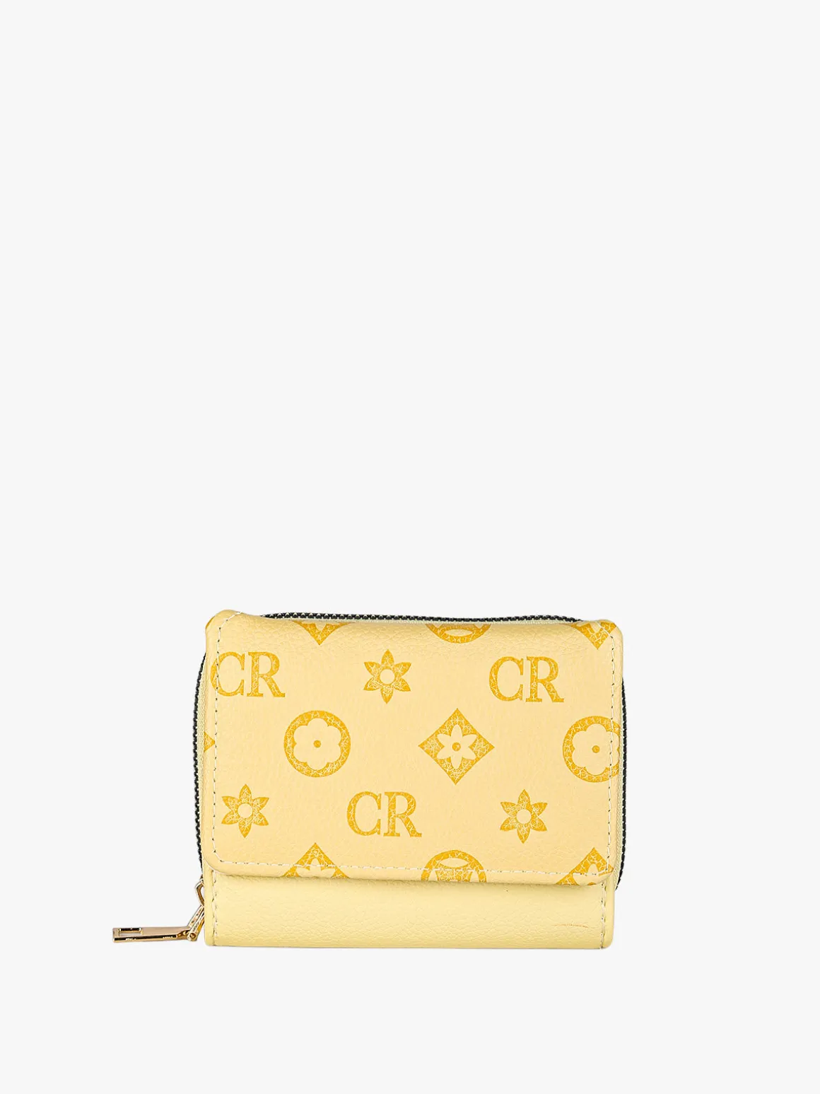 Solada Portafoglio mini da donna con stampa monogramma - giallo