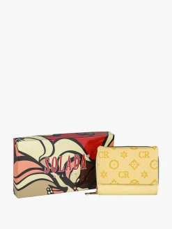 Solada Portafoglio mini da donna con stampa monogramma - giallo