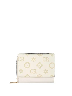Solada Portafoglio mini da donna con stampa monogramma - beige