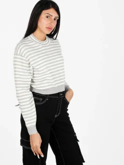 Solada Pullover cropped da donna a righe
