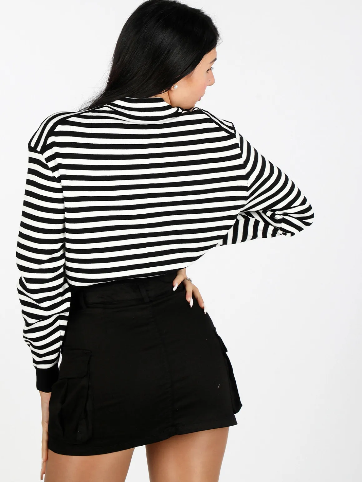 Solada Pullover cropped da donna a righe