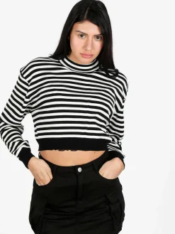 Solada Pullover cropped da donna a righe
