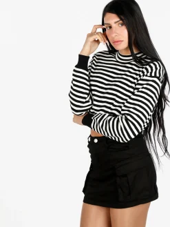 Solada Pullover cropped da donna a righe