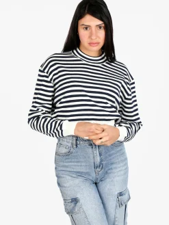 Solada Pullover cropped da donna a righe